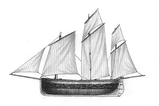 GB - Cornish lugger a 3 alberi - da modellino dell'epoca